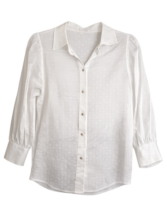 The Kooples Tops - NWT The Kooples Silk Blend White Button-Down Spotted Blouse | $200 MSRP